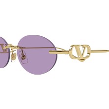 Valentino VG0032S 004 Gold Violet Rimless Oval Gunes Gozlugu