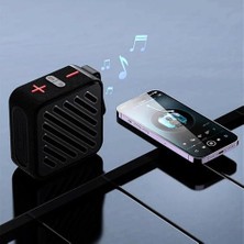 Aesco Taşınabilir Bluetooth V5.2 Kablosuz Hoparlör | Hi-Fi Güçlü Ses | Tf Kart USB Aux Destekli | Type-C Şarjlı 1200MAH Mini Speaker, SK-682 (Siyah)