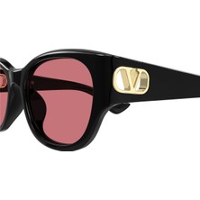 Valentino VG0039SK 002 Black Red Rectangular Gunes Gozlugu