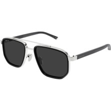 Gucci GG2073S 001 Silver Black Navigator Erkek Gunes Gozlugu
