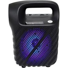Aesco GTS1525 Rgb Işıklı 4 Inç Taşınabilir Bluetooth Hoparlör Fm Radyo Parti Hoparlörü Acil Durum Feneri