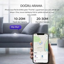 Aesco Airtag Find My Uyumlu Akıllı Takip Cihazı 98 Db Sesli Alarm iPhone iPad Uyumlu