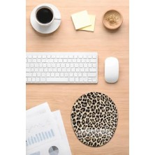 Aesco Leopar Desenli Bilek Destekli Mouse Pad