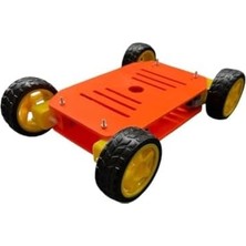 Aesco Arduino Uyumlu 4WD Robot Araba Platform Kiti Seti Monte
