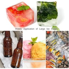Aesco Aputue Ice  Trays, Kapaklı Yeniden Kullanılabilir Silikon Ice  Tepsisi, 6 Büyük Kare Ice  Tepsisi, Viski, Dondurucu Için Buz Tepsileri, Karışık Içecekler Için Kolay Açılan Ice  Kalıbı