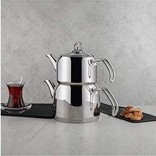 Aesco Nehir Modern Mini Küçük Boy 0.8-1.6 Lt. Paslanmaz Çelik Çaydanlık Takımı