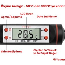 Aesco Sogud Dijital Gıda Termometresi – Hızlı Okuma Mutfak Termometresi, Paslanmaz Çelik Prob, LCD Ekran, -50°c ~ 300°C Ölçüm Aralığı, Et Süt Yağ Şeker Bbq ve Fırın Için Hassas Termometre