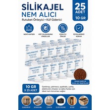 Dünya Magnet 25 Adet - Silikajel, 10 Gr,  Nem Alıcı Silika Jel Rutubet Önleyici Küf Giderici Gel