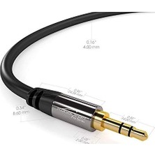 Aesco – Aux Kablosu, 3,5mm Jak Kablosu – 7,5m – Kırılmaya Dayanıklı Metal Fişler – 0,3-10M Arasında Mevcut (Ses/kulaklık Kablosu/aux Kablo, Pc/dizüstü Bilgisayar, Araba ve Hifi, Siyah)