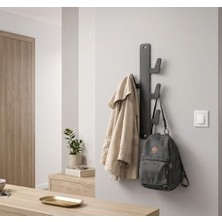Aesco Yapışkanlı Dikey Askılık 6 Kancalı Kaktüs Tasarım Duvar Askısı Metal Siyah Askılık Duvara Yapıştırılabilir Çok Amaçlı Askı Banyo Mutfak Antre Askılığı