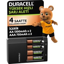 Aesco Cef 14 Pil Şarj Cihazı, 4 Saat (1 Adet) ve Şarj Edilebilir Aa ve Aaa Pil (2'şer Adet)