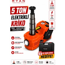 Ryan 5 Ton Hidrolik Araç Krikosu 12V 4in1 Elektrikli Kriko Seti Hava Kompresörü Bijon Sökme Anahtarı Lastik Değiştirme LED Rj-5t