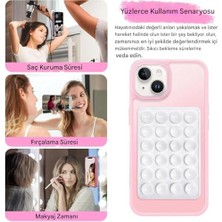 Aesco Vakumlu Silikon Telefon Tutucu, Telefon Vantuz, Telefon Ayna Tutucu, Duş, Tiktik Video Çekim Tutucu (Toz Pembe, Çift Taraflı Vakum)