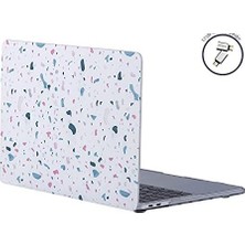 Aesco MacBook Air 13 Inç Kılıf M1 & Retina Uyumlu – Desenli Sert Plastik Hardcase Koruyucu Kapak A2337 A2179 A1932 Beyaz