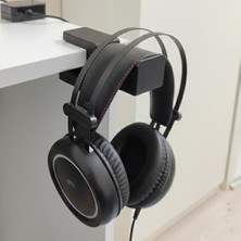 Aesco Premium Siyah Asılabilir Masa Kenarı Kulaklık Standı, Ergonomik ve Sağlam