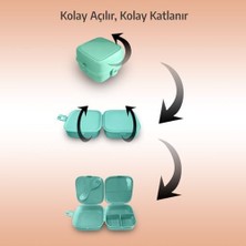 Aesco Bölmeli Beslenme Kutusu, Çocuk Kahvaltı Saklama Kabı, Öğrenci Okul Piknik Kamp Iş, Öğle Yemeği Yiyecek Koyma Çantası (Açık Mavi - Resimsiz)