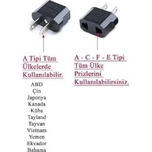 Aesco Seyahat Adaptörü,amerikan Priz Dönüştürücü, Priz Çevirici Dönüştürücü 2 Adet (Usa-Tr(2li))