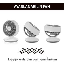 Aesco SF-7701 Masaüstü Fan – 3 Kademeli Hız, Kompakt Tasarım, 25W Enerji Tasarruflu Motor, 90° Ayarlanabilir Başlık