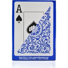 Aesco Copag ELITE%100 Plastik Oyun Kartları, Poker Boyu Jumbo Endeks Tek Deste, Mavi