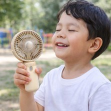 Aesco Şarjlı El Vantilatörü 3 Kademeli Hız Ayarlı Mini Fan – Taşınabilir Cep Fanı, Type-C USB Şarjlı 500MAH 2W Sessiz Güçlü Soğutma
