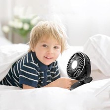 Aesco Şarjlı USB Mini Klipsli Vantilatör Fan - 3 Kademeli - 360° Hareketli - Bebek Arabası, Ofis, Masaüstü, Kamp Kullanımı Için Uygun - Sessiz ve Taşınabilir - Asorti Renk