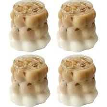 Aesco Şeffaf Kabarcıklı Cam Bardak 7 Cm, Kalın Cam Mini Su, Kahve, Kola ve Meşrubat Bardağı, 4’lü Set, Dayanıklı, Modern, Ergonomik Tasarım, Kahve Yanı Üzüm Bardak.
