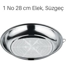 Aesco 1 No 28CM Klasik Süzgeç, Kevgir Seti Paslanmaz Çelik Salça Kevgiri, Elek