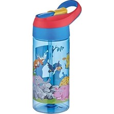 Aesco 500ML Tritan Kalın Pipetli Çocuk Okul Su Matarası Mavi