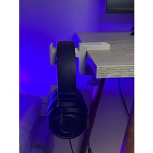 Aesco Premium Beyaz Masa Kenarı Kulaklık Standı – Shadow Edition V6 (Yeni Versiyon) | Kaydırmaz Keçeli, Ergonomik ve Güçlendirilmiş