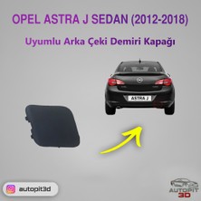 AutoPit 3D Opel Astra J Sedan (2012-2018) Uyumlu Arka Tampon Çeki Demiri Kapağı