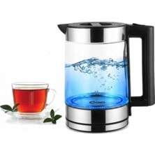 Aesco CK-252 Excellent Kettle 1.8 L Cam Gövdeli Su Isıtıcı | 2200W Hızlı Kaynatma | LED Aydınlatmalı | Paslanmaz Çelik Taban | Otomatik Kapanma | Gold