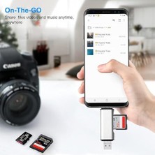 Aesco ADS-103 Macbook Uyumlu Type-C To USB 3.0 Flash Otg Veri Aktarım Sd Tf Tak Çalıştır Kart Okuyucu Çevirici Hub Adaptör