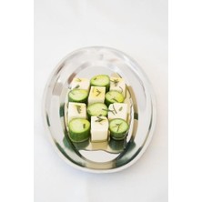 Aesco Çelik 33 cm Salata Servis/sunum Tepsi Metal Tabak