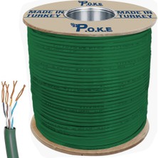Poke Cat6 Kablo 305 Metre Bakır Alaşım 23AWG 0.51 Yeşil PK-1504