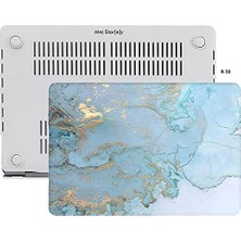 Aesco MacBook Pro 15 Mermer Desenli Kılıf A1707 A1990 Uyumlu Baskılı Sert Kılıf Ince Hafif Koruyucu Kapak R-38
