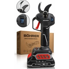 Böhrer BA011441 Pro Seri 2 Akülü Dijital Göstergeli 30MM - Çift Kademeli Dal Budama Makası