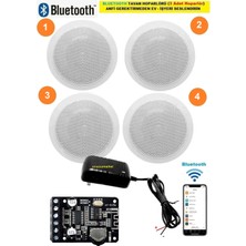 Ucuzcu Market Tavan Hoparlör Seti Bluetooth Özellikli (4 Tavan Hoparlör) Anfi Kullanmadan Ev-Işyerini Seslendirin