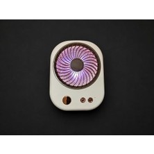 Aesco Mini Şarjlı Masaüstü Fan – Rgb Işıklı ve Ayaklı Tasarım Çantada Taşımaya Uygun (Karma Renk)