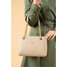 Just Polo Kadın Orta Boy Zincir Detaylı Ayarlanabilir Askılı Şık El & Omuz Çantası Shoulder Bag
