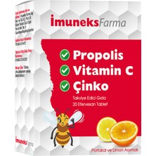 Imuneks Propolis, Vitamin C ve Çinko Içeren Takviye Edici Gıda 20 Tablet