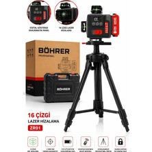 Böhrer BA011439 2 Akülü Yeni Model 16 Satır 360 Derece 4 Köşe Profesyonel Yeşil Lazer Hizalama Makinesi