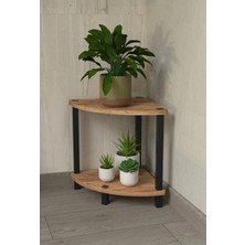 Remaks Flora 2 Raflı Moblen Çiçeklik Saksılık Balkon Bahçe Dekor Raf Stand-Atlantik Çam
