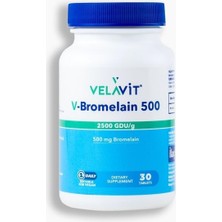 Velavit V- bromelain 500 - Bromelain (Ananas Özü) Takviyesi - 30 Tablet - Dezenfektan Hediyeli