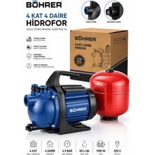 Böhrer BA011458 4 Kat 4 Daire Uygun 1 Hp Jet Tipi Bakır Sargılı Otomatik Aç Kapa Hidrofor