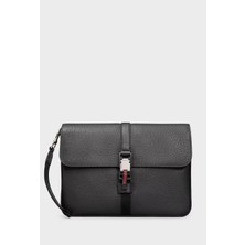 Gucci Dokuma Kayışlı Deri Bilek Askılı Evrak Çantası
