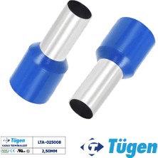 Tügen 2,50MM Izoleli Yüksük Mavi ( 1 Kutu 500 Adet )