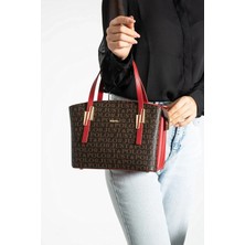 Just Polo Kadın Monogram Baskılı El ve Omuz Çantası 232066MH