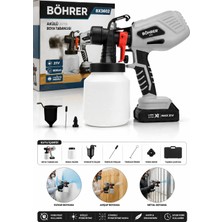 Böhrer BA011415 Boya Tabancası 2 Akülü 21V 2AH - 1.8mm Meme Ağzı