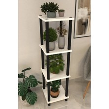 Remaks Vena 4 Katlı Dekoratif Saksılık ve Bitki Standı- Beyaz