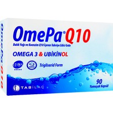 Omepa Q10 90 Yumuşak Kapsül – Omega 3 (Tekli Paket) Balık Yağı ve Ubikinol Içeren Besin Takviyesi (Türkiye Menşeli)